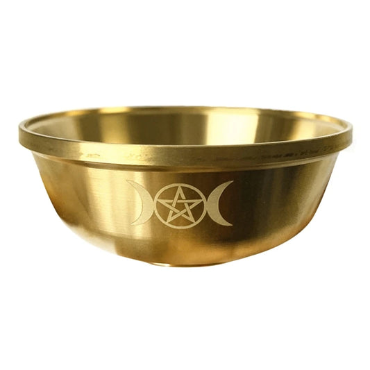 Altar Bowl Ritual Gold Plating Tableware Ceremony Moon Divination Astrological Tool Witchcraft Prop Supplies